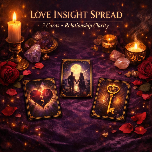Valentine’s Love Insight Spread — 3 Card Reading